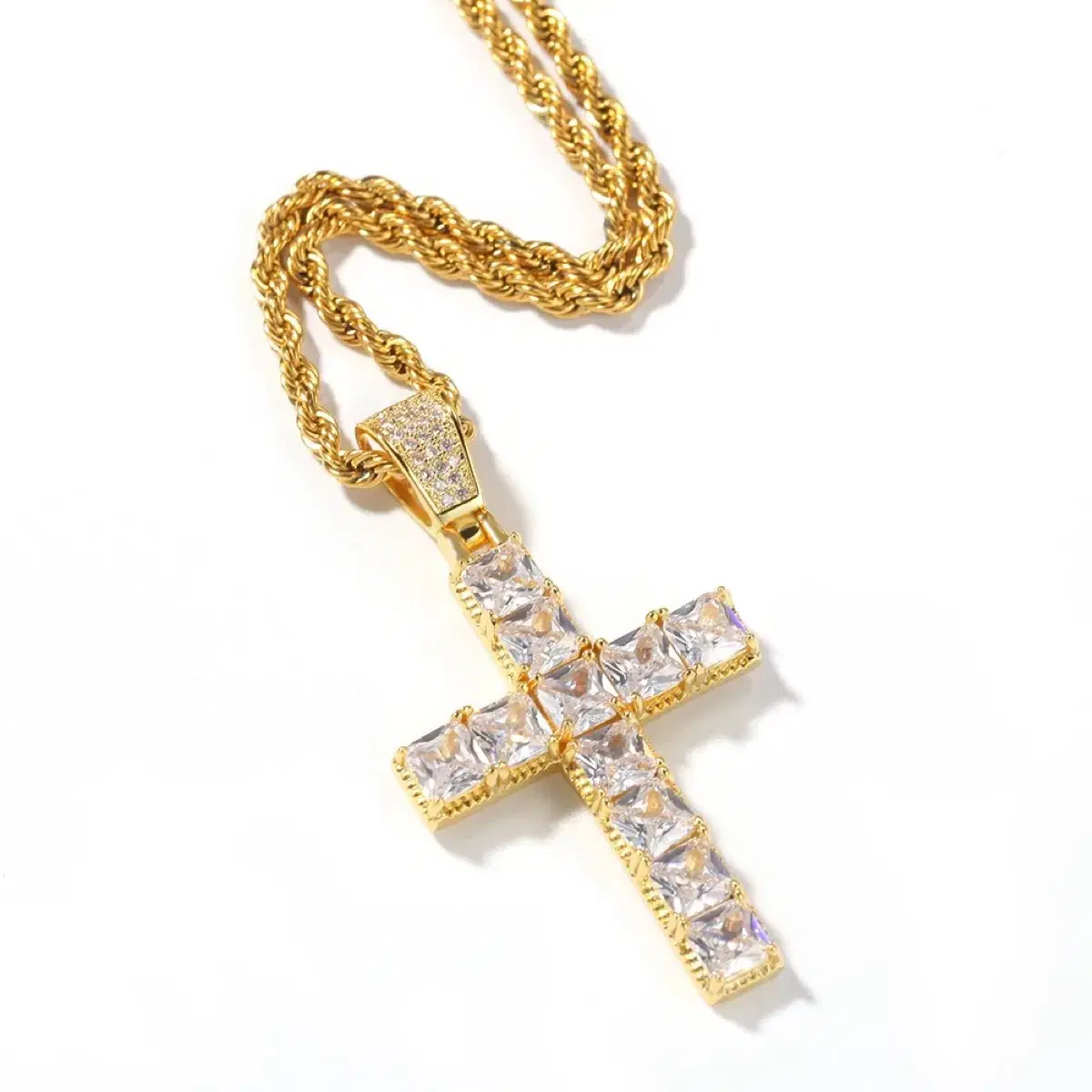 Cross Iced out 체인 목걸이